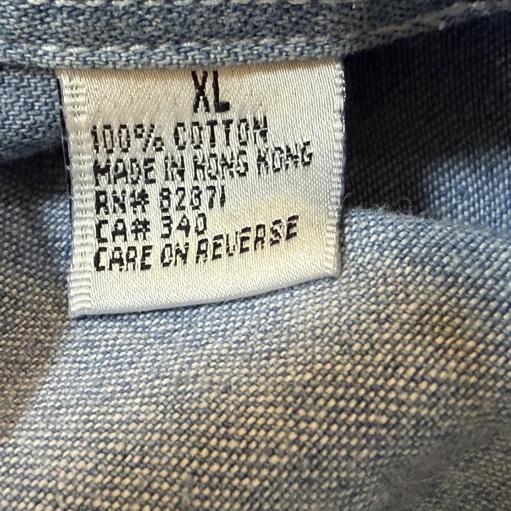 Vintage Denim Looney Tunes Acme Clothing Co. Embroidered Button Up Shirt Size XL